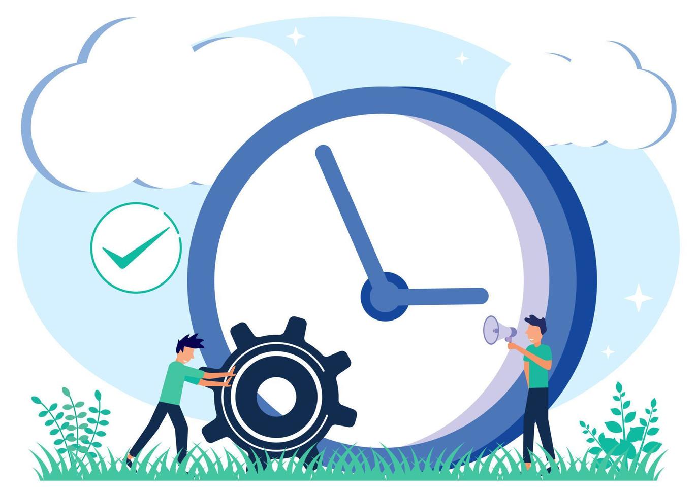 Illustration vector graphic cartoon character of time management