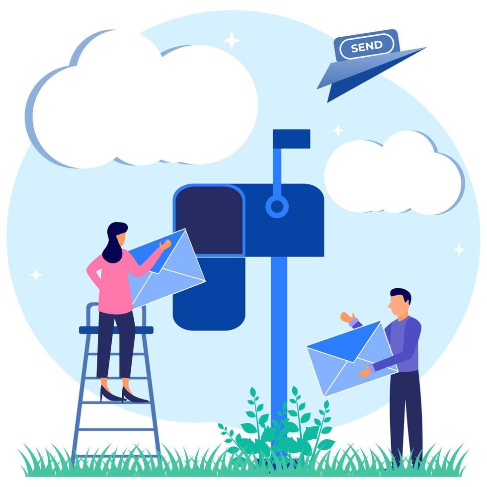 Illustration vector graphic cartoon character of email services