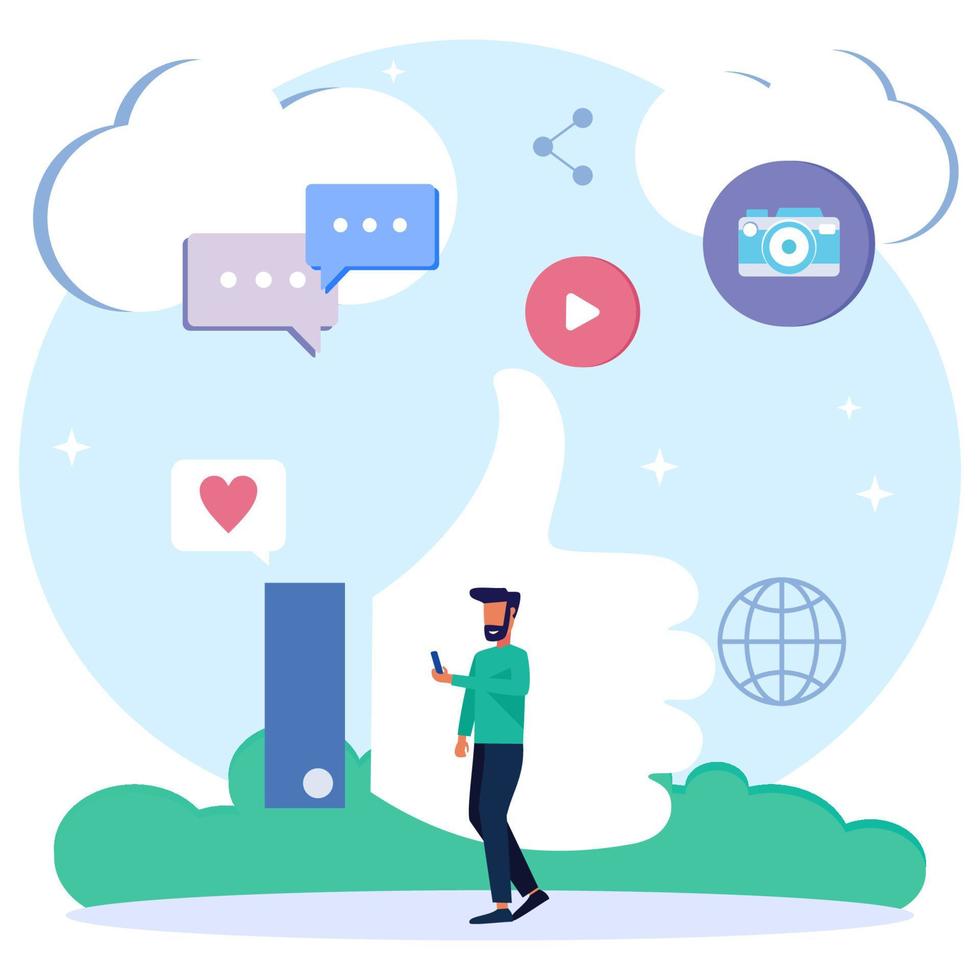 Illustration vector graphic cartoon character of social media
