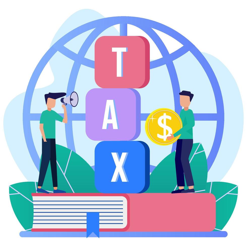 Illustration vector graphic cartoon character of pay taxes