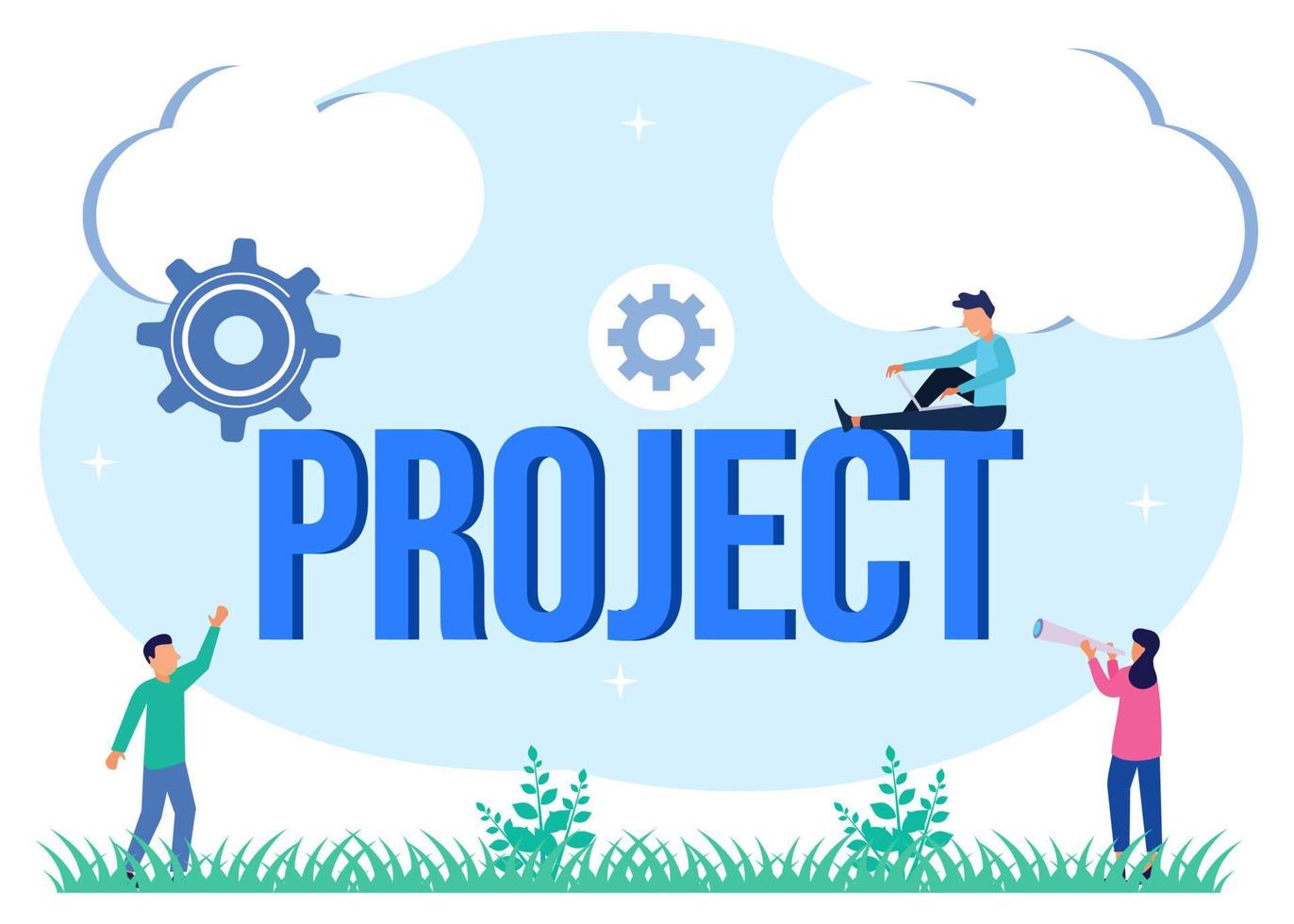 Illustration vector graphic cartoon character of project