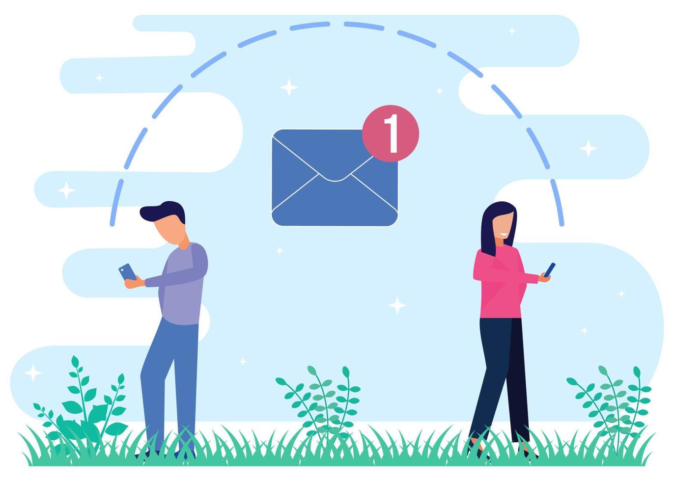 Illustration vector graphic cartoon character of message