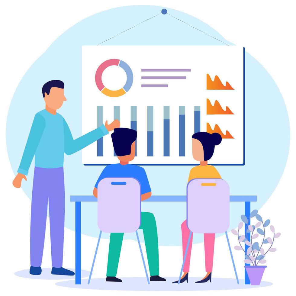 Illustration vector graphic cartoon character of business education