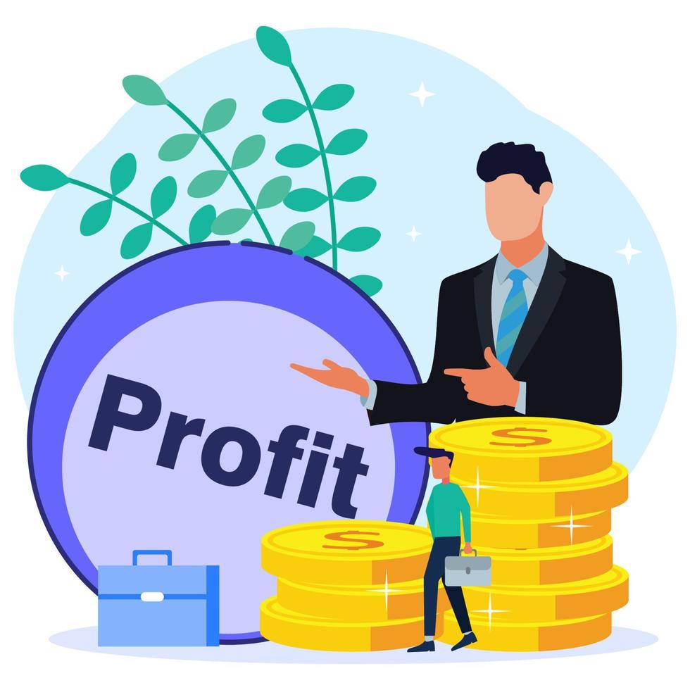 Illustration vector graphic cartoon character of business profit