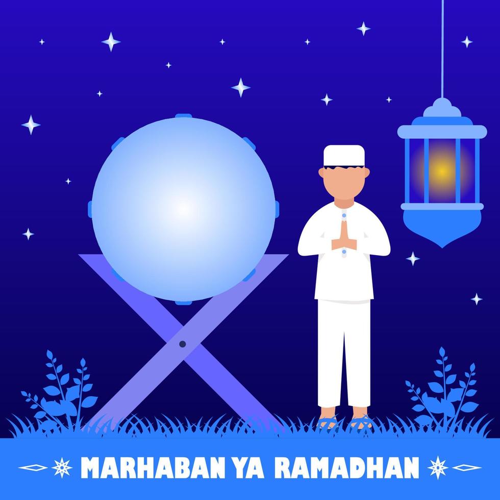 Illustration vector graphic cartoon character of ramadan kareem