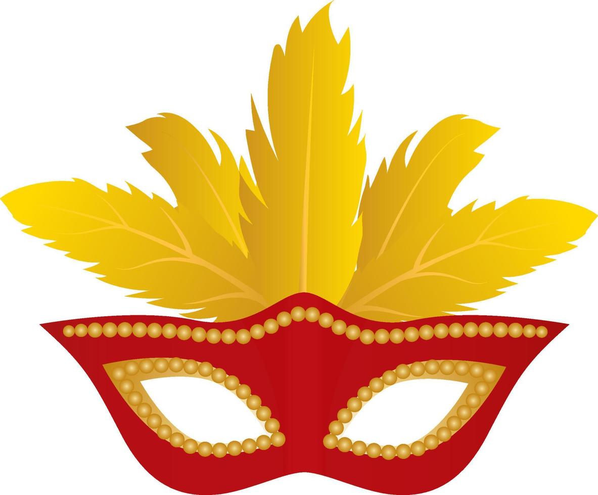 Carnival mask isolated icon. Red color. Vector illustration. Decorative element for logo, print, flyer. Isolated