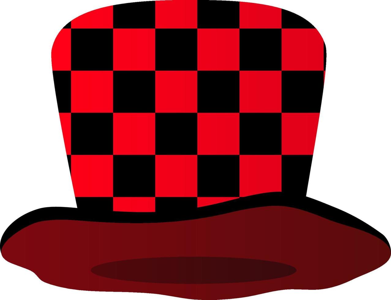 sombrero a cuadros divertido de la mascarada negra roja. objeto aislado. ilustración vectorial vector