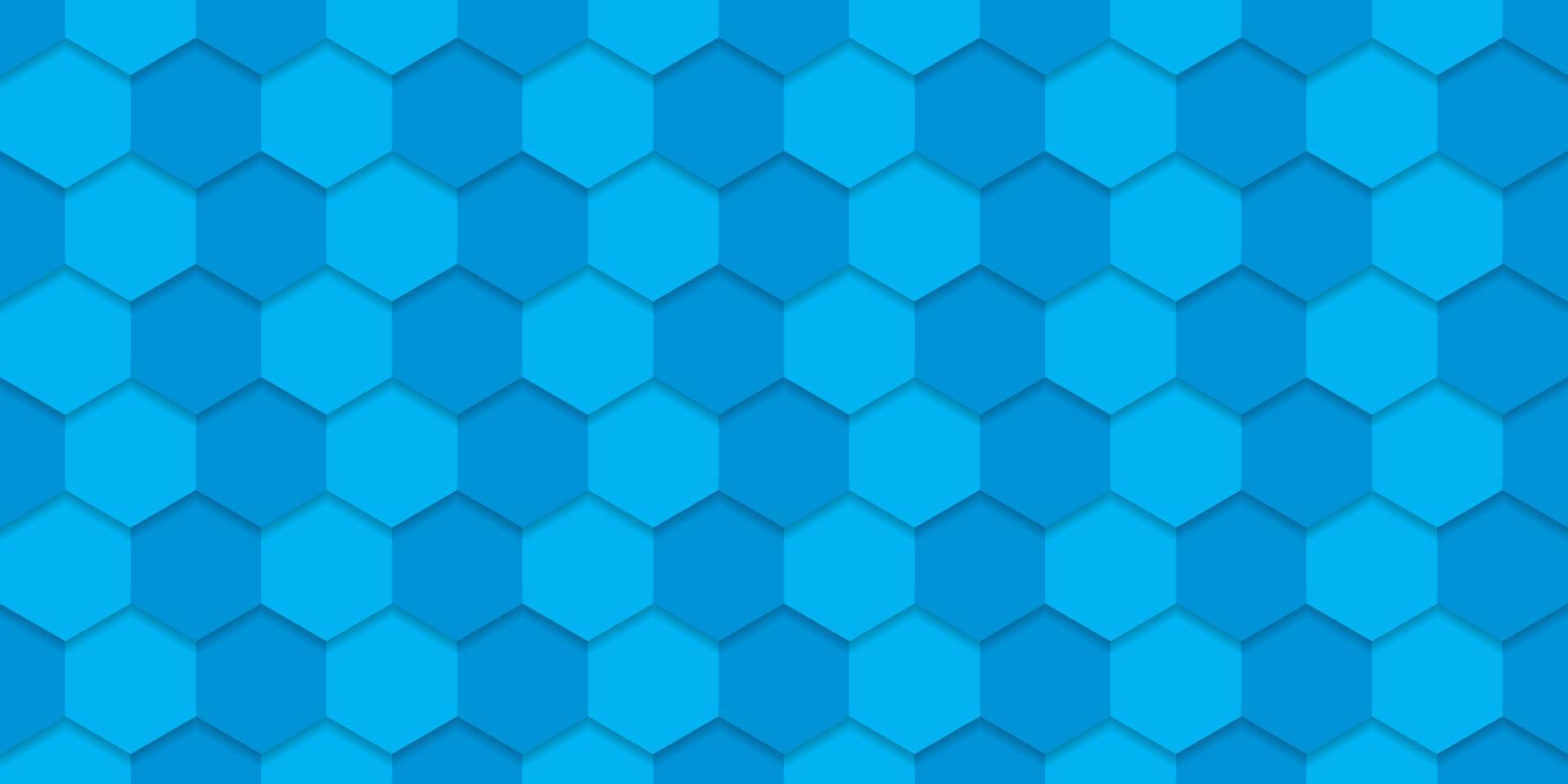 fondo futurista de hexágono azul claro. banner azul digital en blanco para química, ciencia, tecnología. patrón azul brillante hexagonal 3d abstracto. diseño de papel tapiz moderno. ilustración vectorial vector