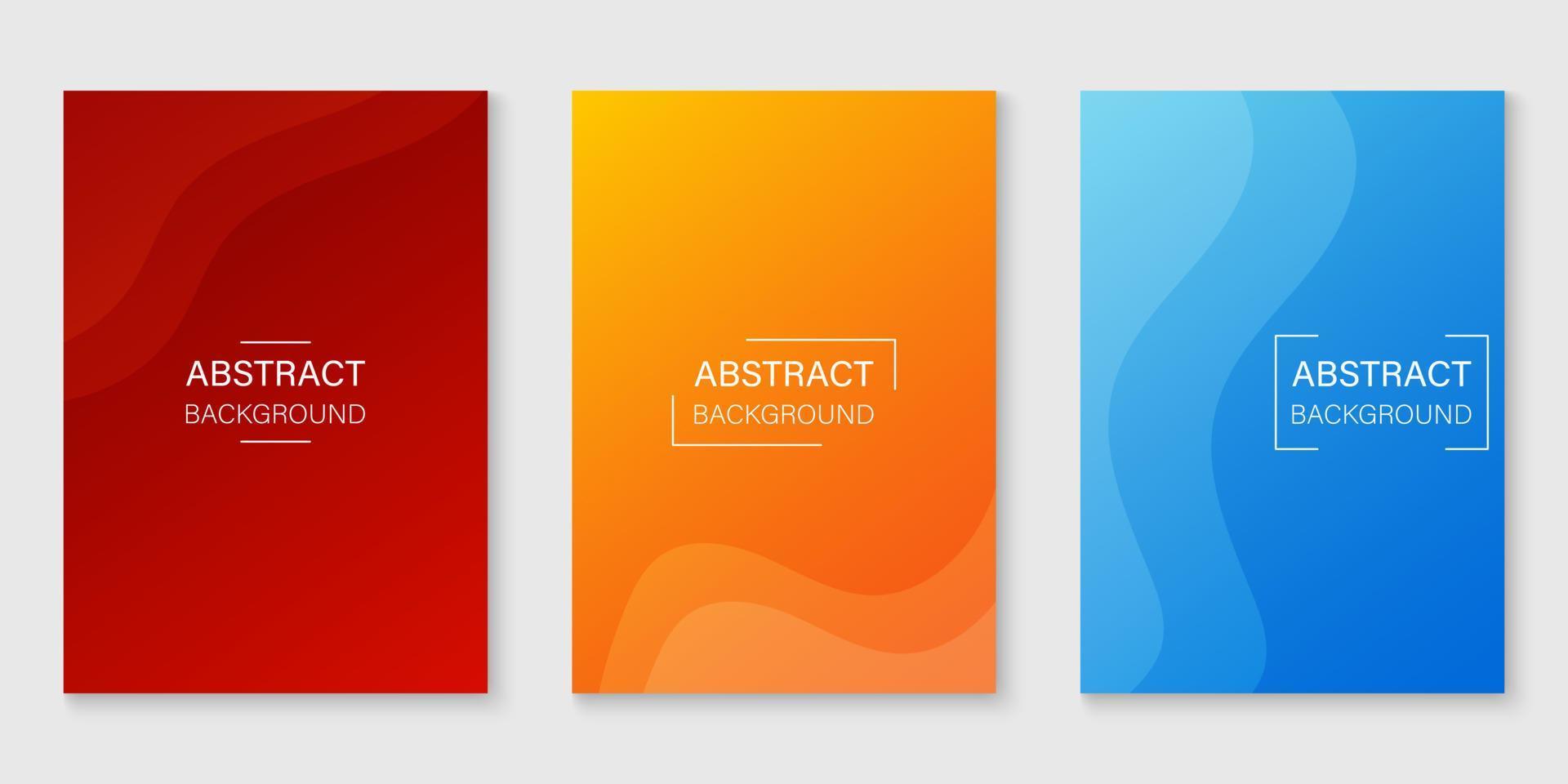 Color Gradient Dynamic Background. Blue, Orange, Red Wavy Line Template in Geometric Shape for Web Site. Abstract Modern Design for Poster, Wallpaper, Flyer. Vector Illustration.