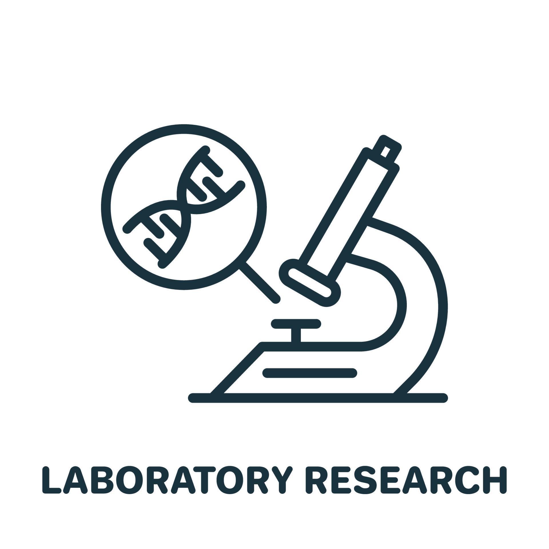 Dna Laboratory Research With Microscope Line Icon Science Genetic Lab Dna Laboratory Research With Microscope Line Icon Science Genetic Lab