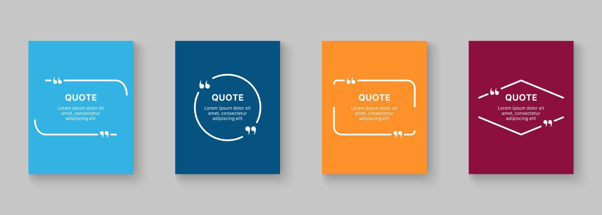 Collection of Frames for Quotes Template. Text Box for Comment or Citation. Blank Speech Bubble in Geometric Shapes for Creative Quotation. Isolated Vector Illustration.