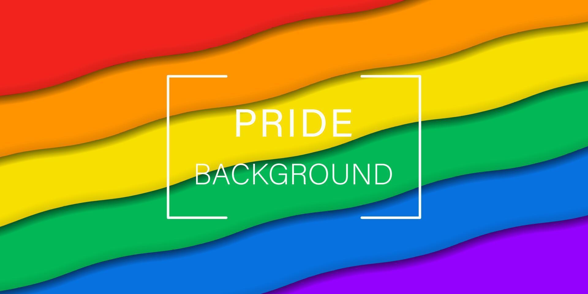 fondo de orgullo. mes del orgullo lgbtq. bandera del arco iris de colores ondulados símbolo de igualdad tolerancia a la comunidad lgbt. diseño de banner de evento lgbt. ilustración vectorial vector