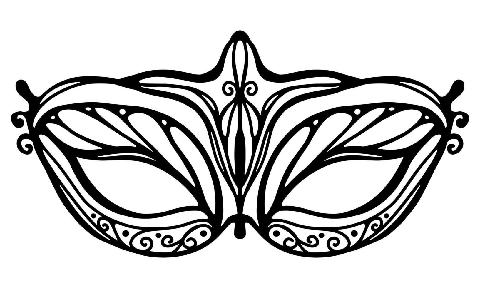 Mardi Gras Mask isolated on white background. Venetian Carnival  elegance Mask Vector Illustration.