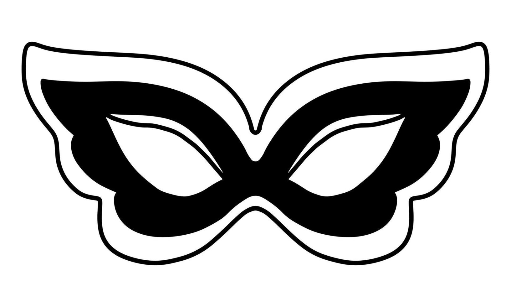 Mardi Gras mask isolated on white background. Carnival Mask Vector Illustration. Doddle Simple Style.