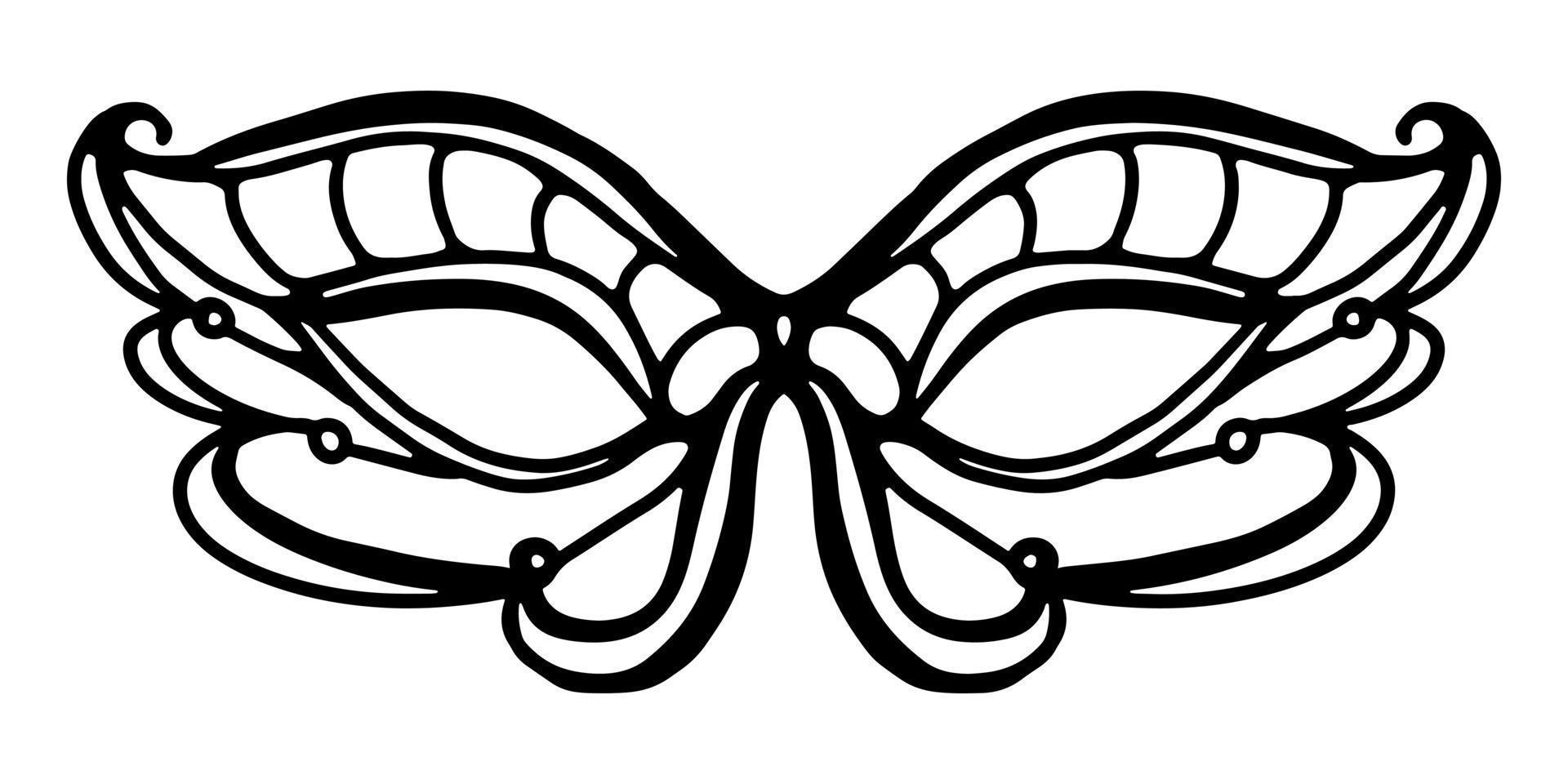 Mardi Gras Mask isolated on white background. Venetian Carnival  elegance Mask Vector Illustration.