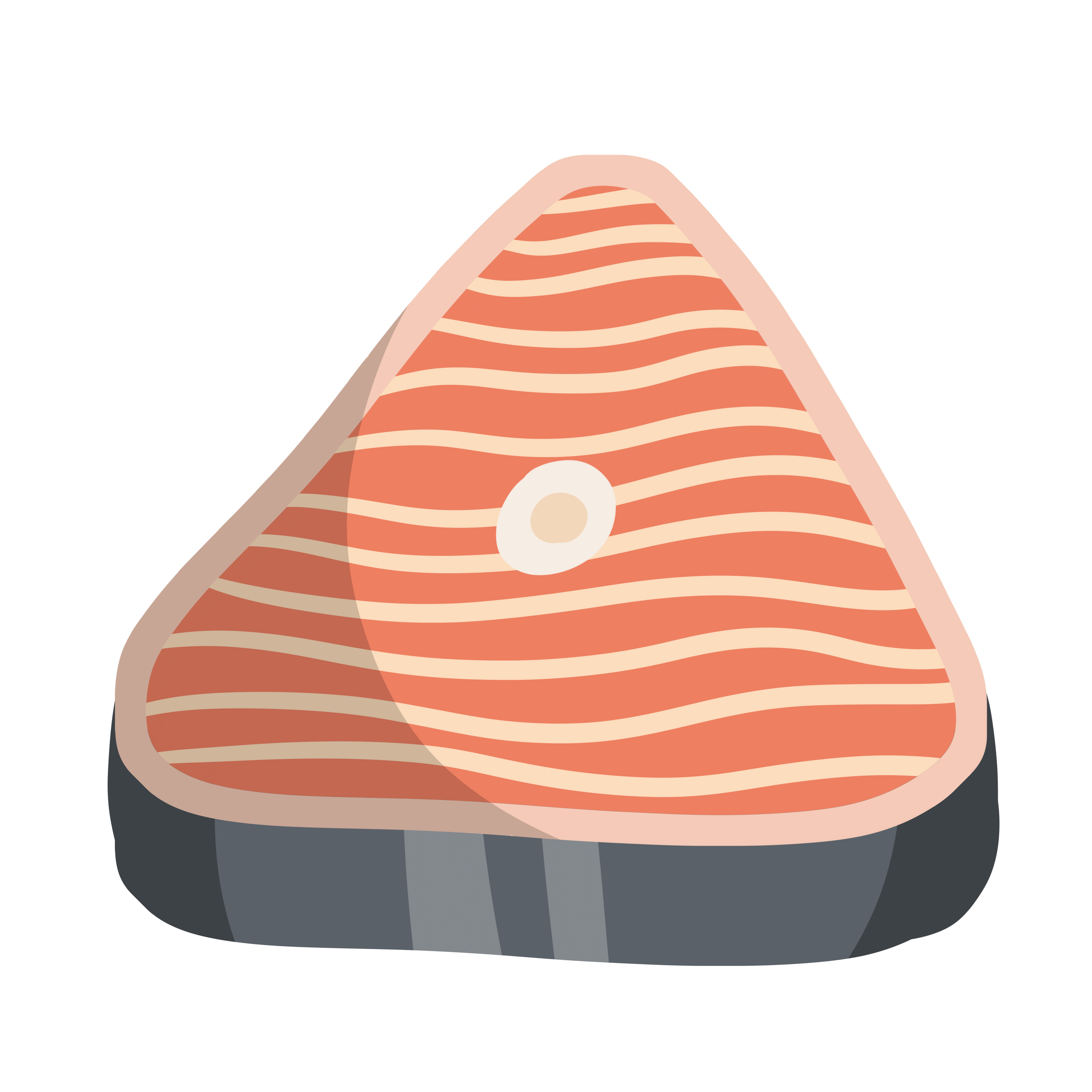 Piece of red salmon fish meat with pink stripe. Raw Seafood. The cut off  part. Slices with grey skin. Kitchen and meal element. Cartoon  illustration. Food for Cooking sushi 5482864 Vector Art