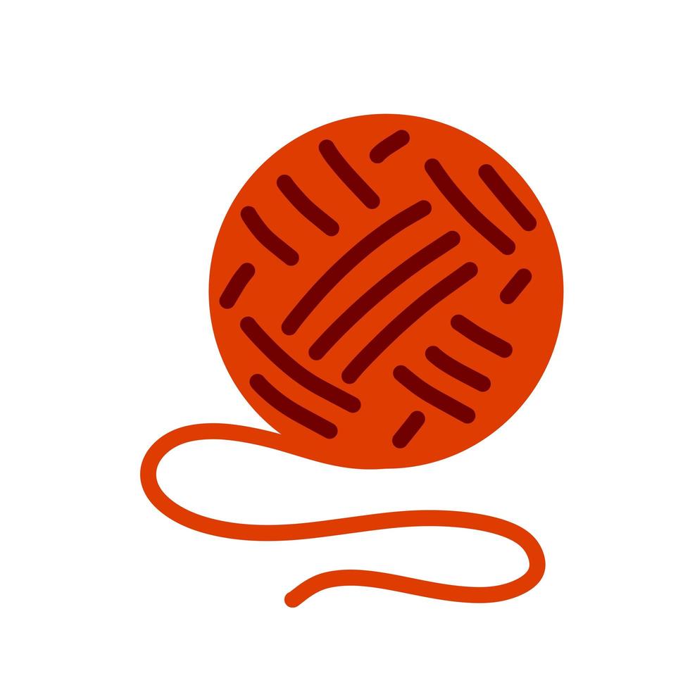 Ball of woolen threads. Hobbies, knitting vector