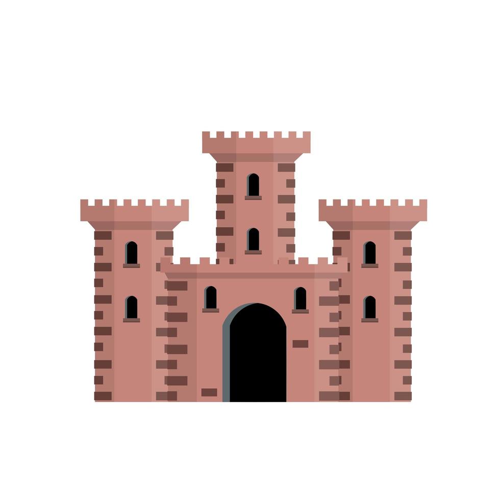 Medieval European stone castle. Knight's fortress. vector