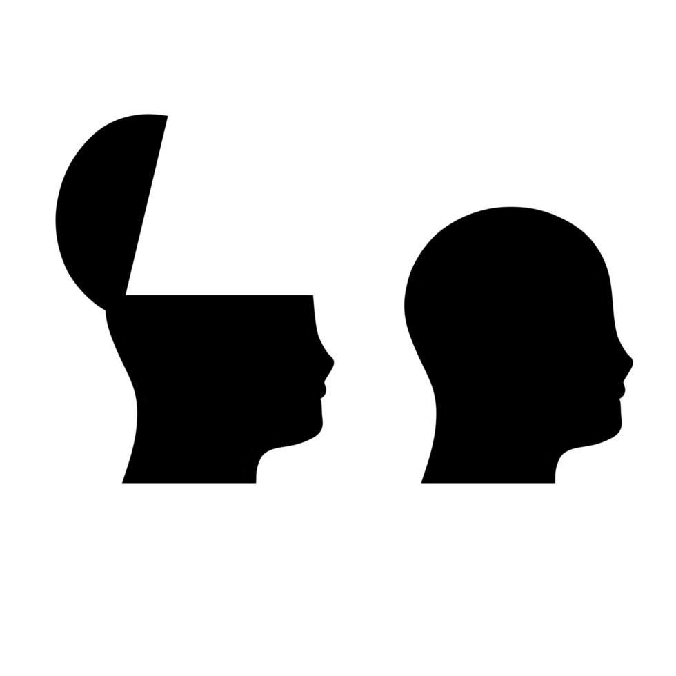 Silhouette of head. Open mind and consciousness. vector