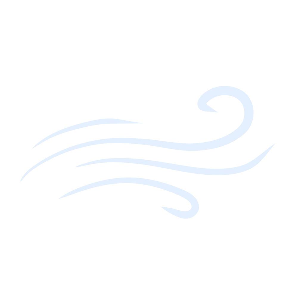 Wind. Air flow. Blue wavy line. vector