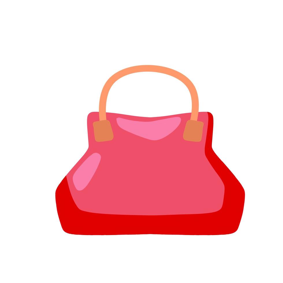 Women bag. Flat handbag. Stylish purse. Personal accessory. vector