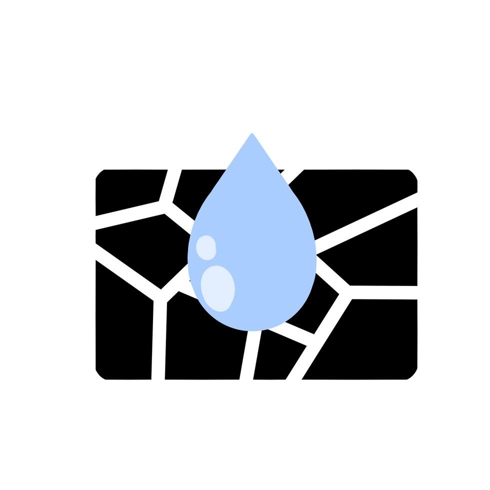 icono de sequedad. gota de agua azul. vector