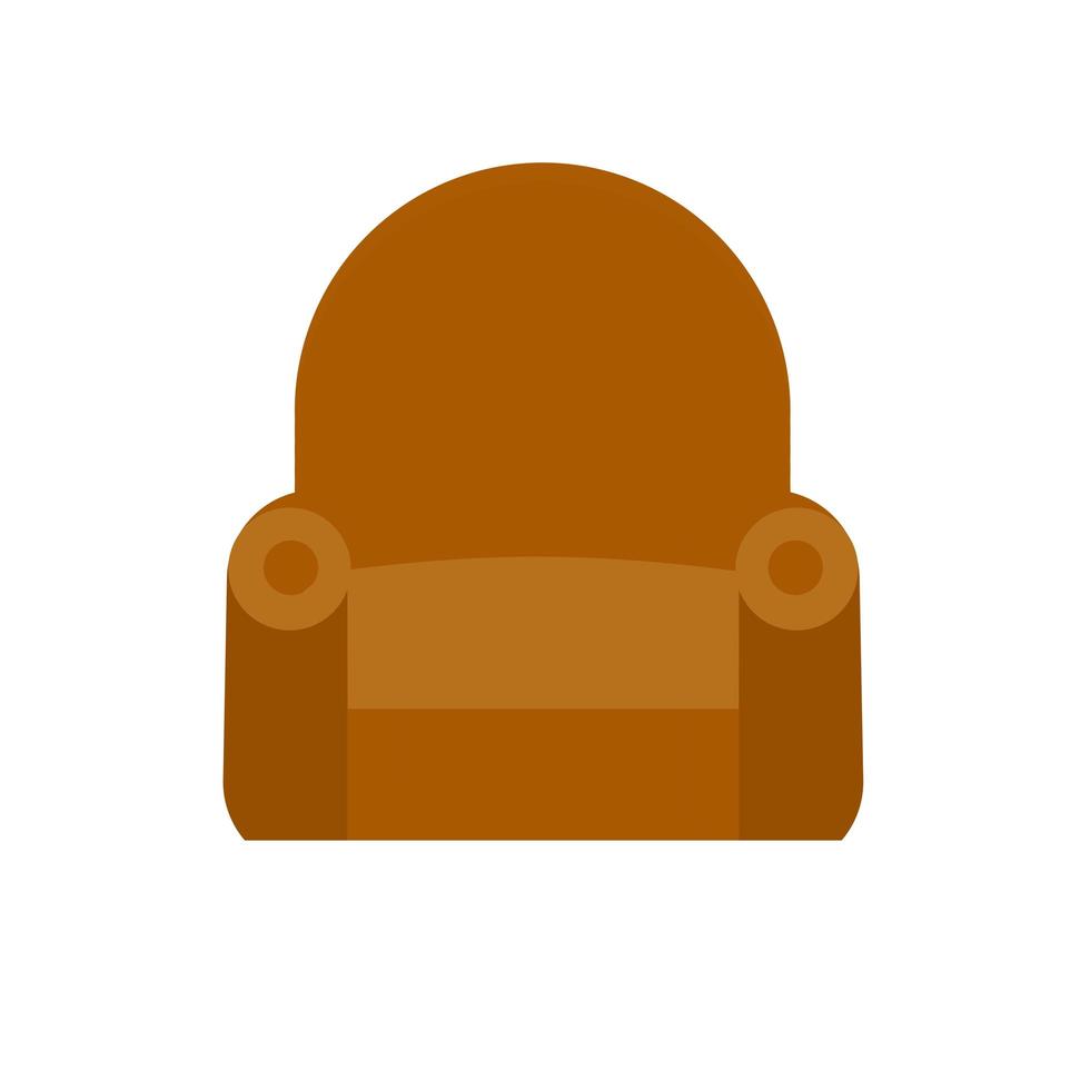 Brown armchair. Soft classic seat. vector
