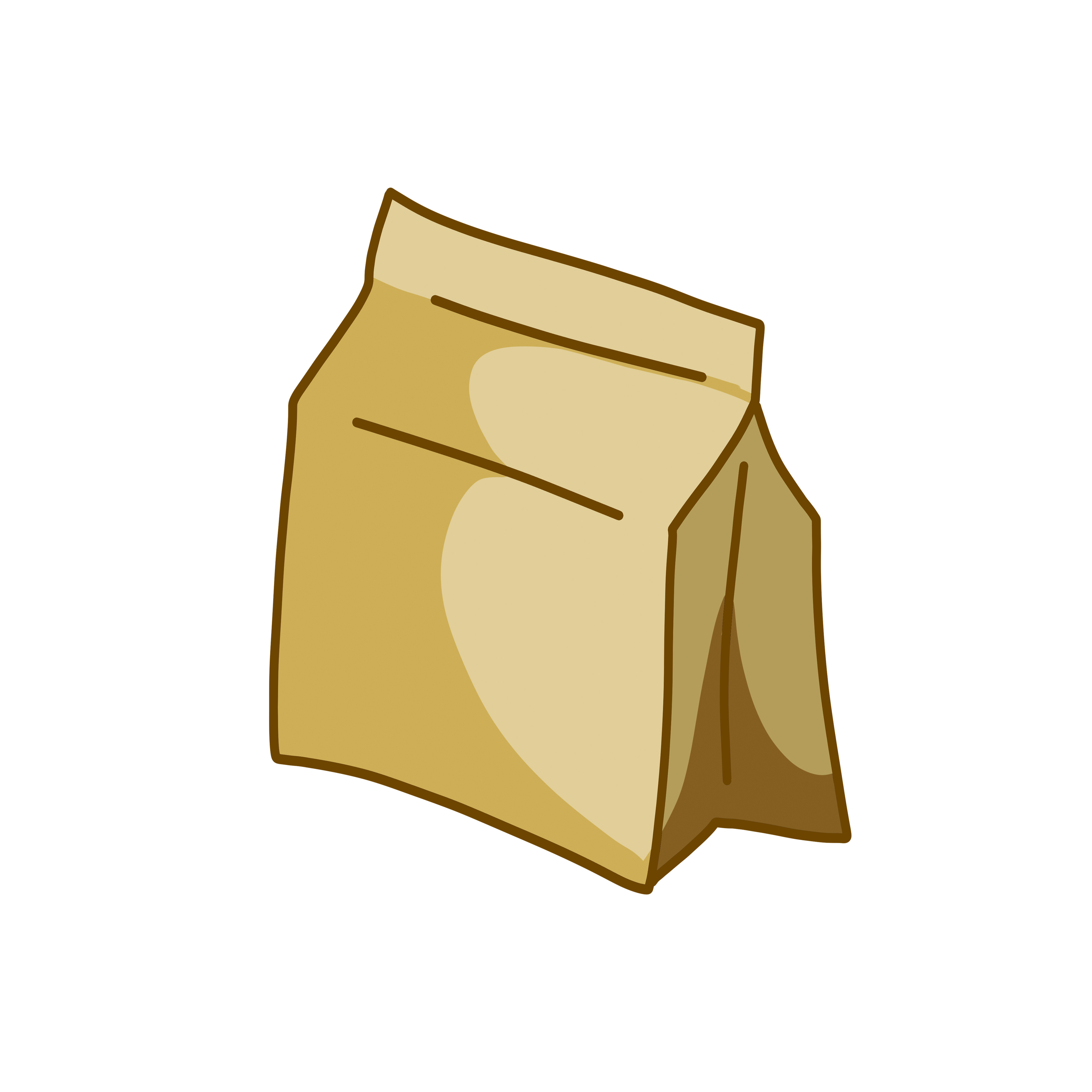 Grocery Paper bag. Cartoon Brown food packaging in the store. Flat outline  illustration 5482986 Vector Art at Vecteezy