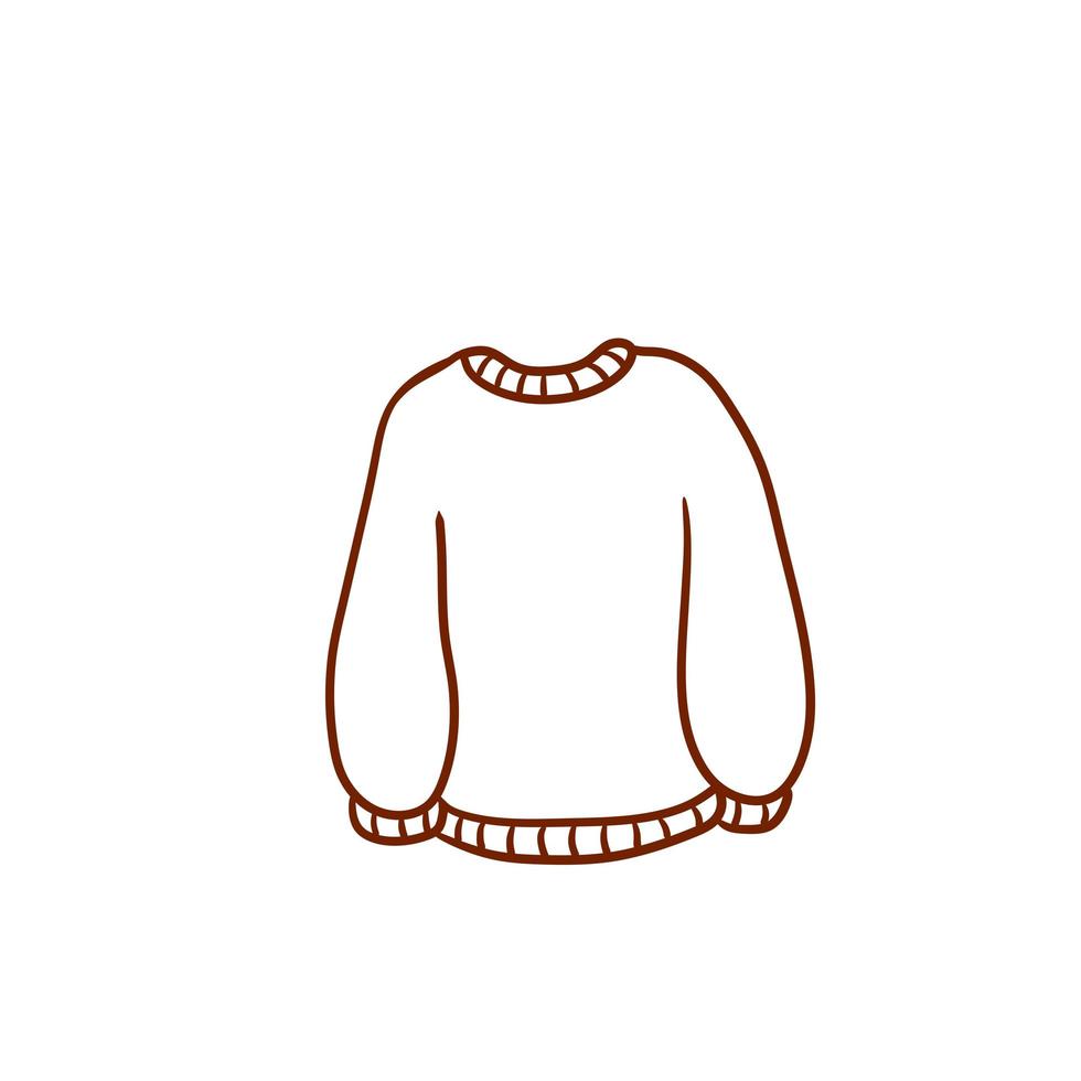 Sweater. Warm woolen pullover. Winter clothing. vector