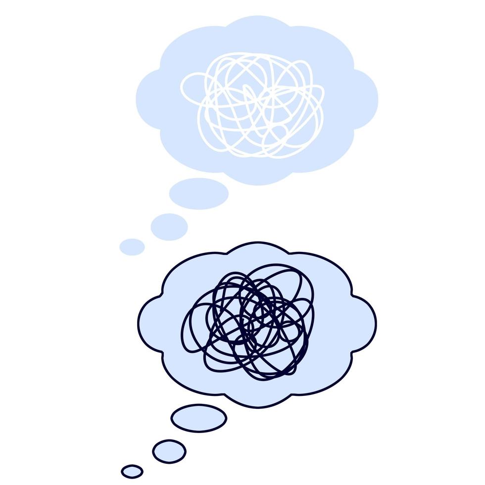 Bubble cloud tangled thinking. vector