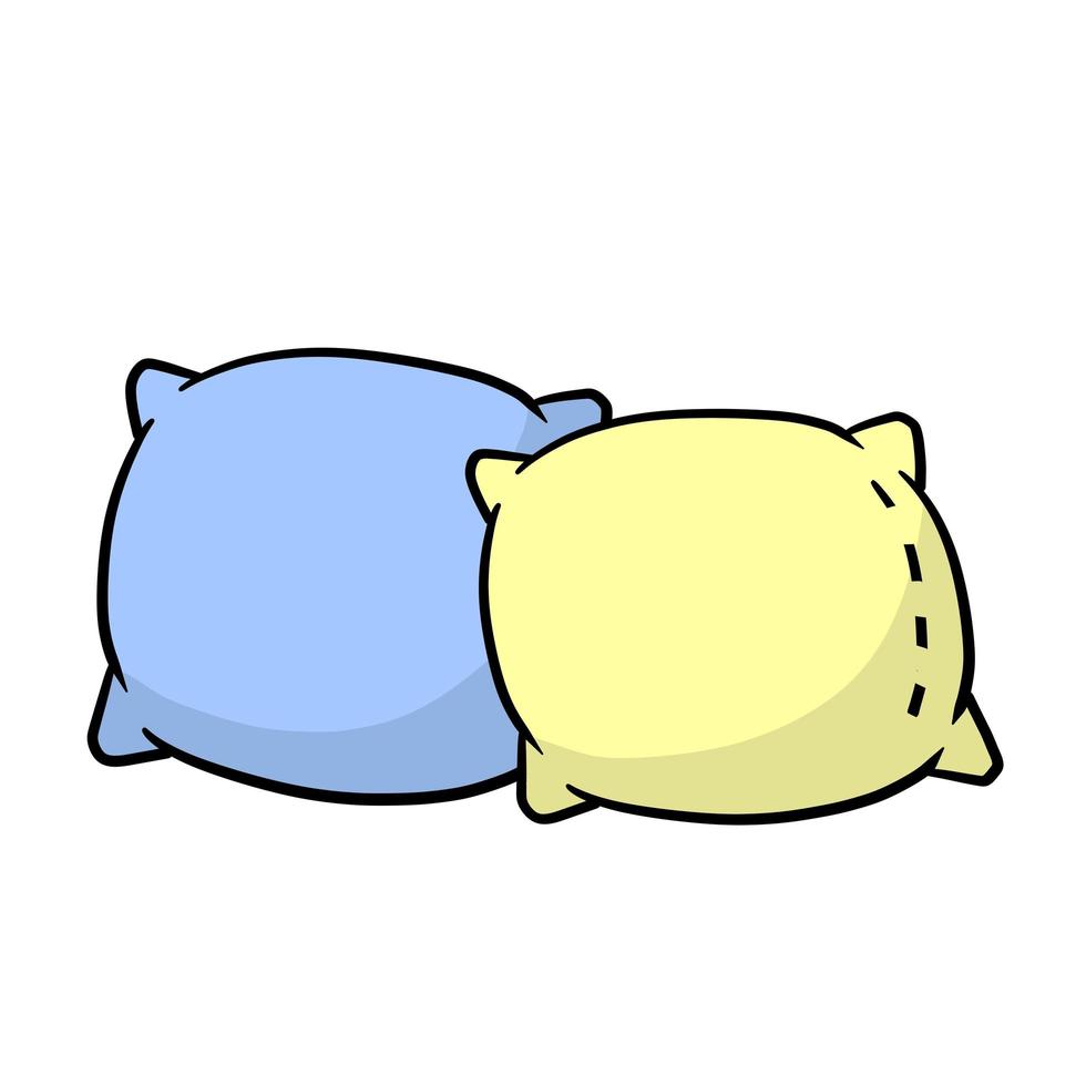 Set of pillows. Large and small object. vector