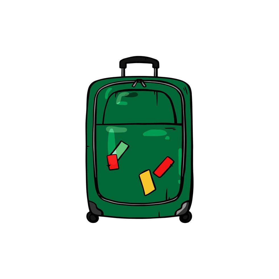 Colorful suitcase on a white isolated background. Vector. vector
