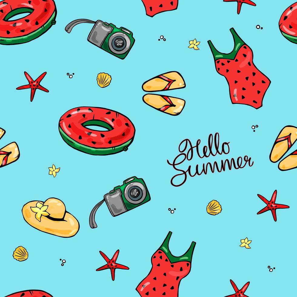 Colorful seamless summer background. Vector. Objects are isolated vector