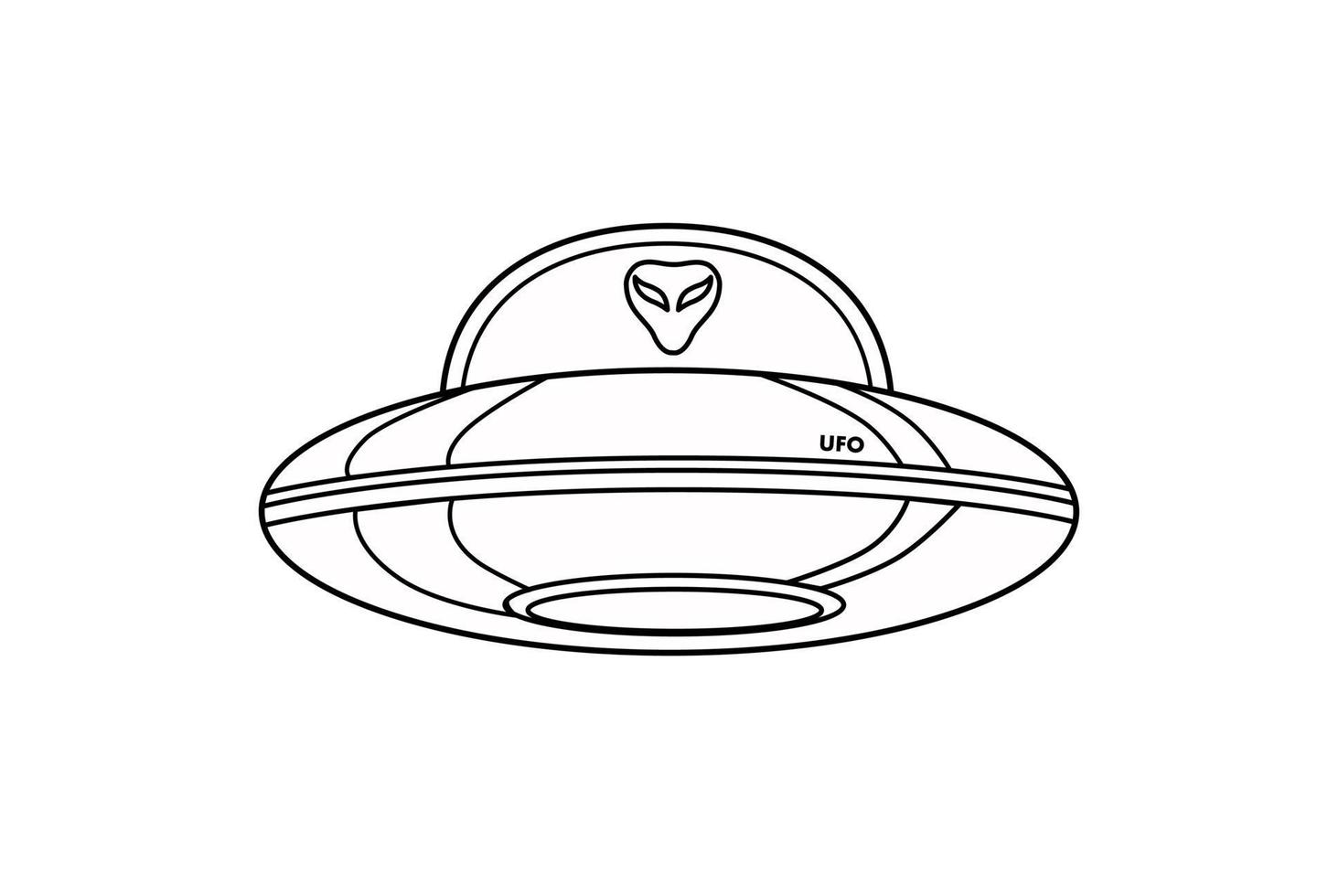 Icon with the image of a UFO. Isolated background. vector