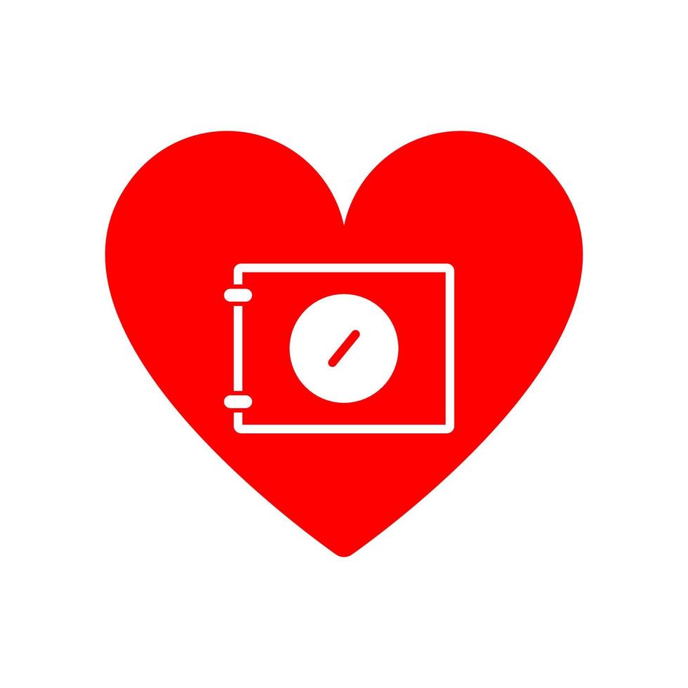 Security safe icon with heart sign vector