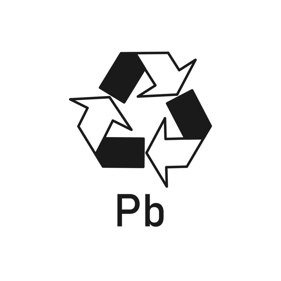 reciclaje de batería pb, ilustración vectorial, signo. vector