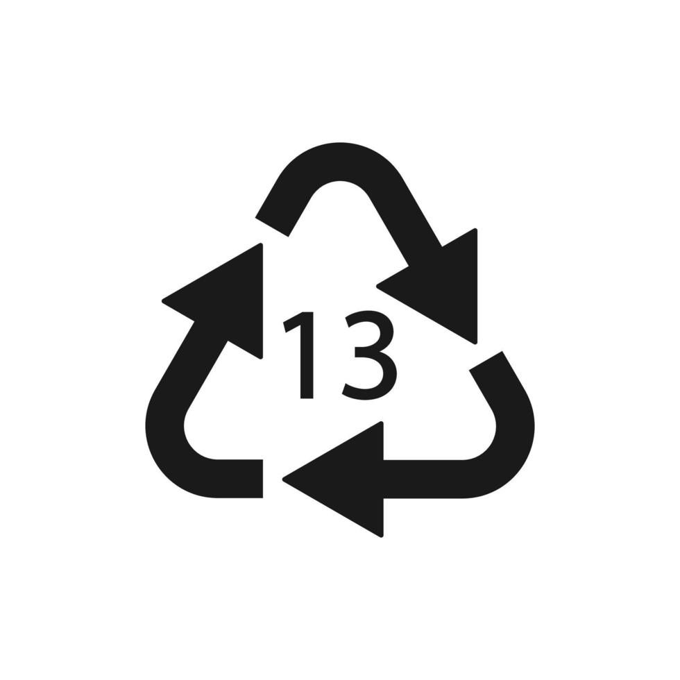 Battery recycling symbol 13 SO Z. Vector illustration