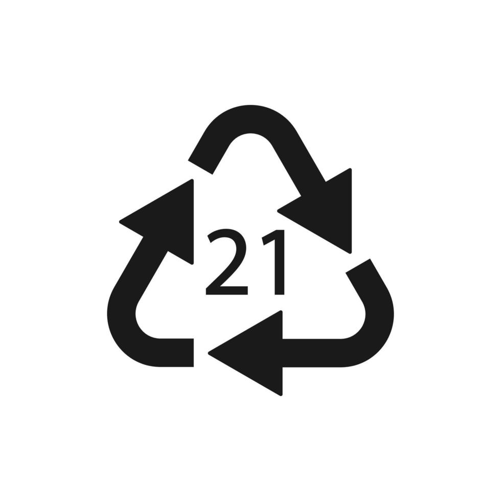 Paper recycling symbol PAP 21 other mixed paper. Vector illustration