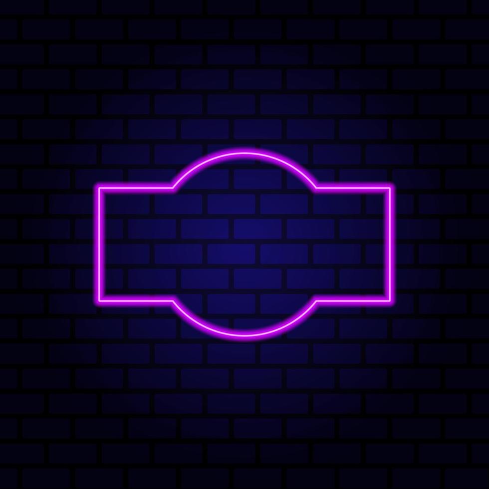 Glowing neon pink tube on dark background. Signboard or banner template. vector