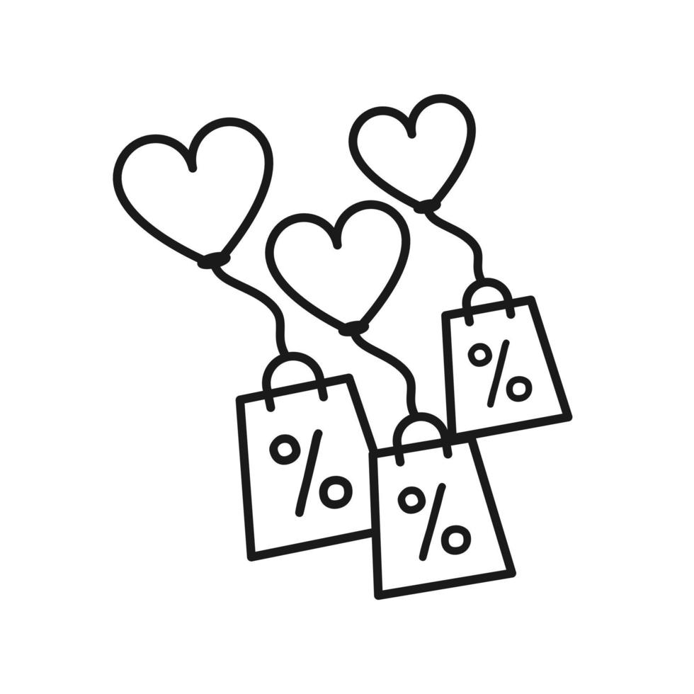 Ballons tag with Shopping Bag with Percent Sign vector