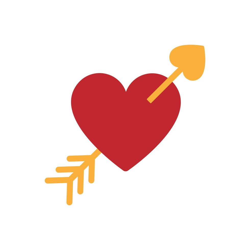 Heart with arrow icon. Valentines day vector line icon