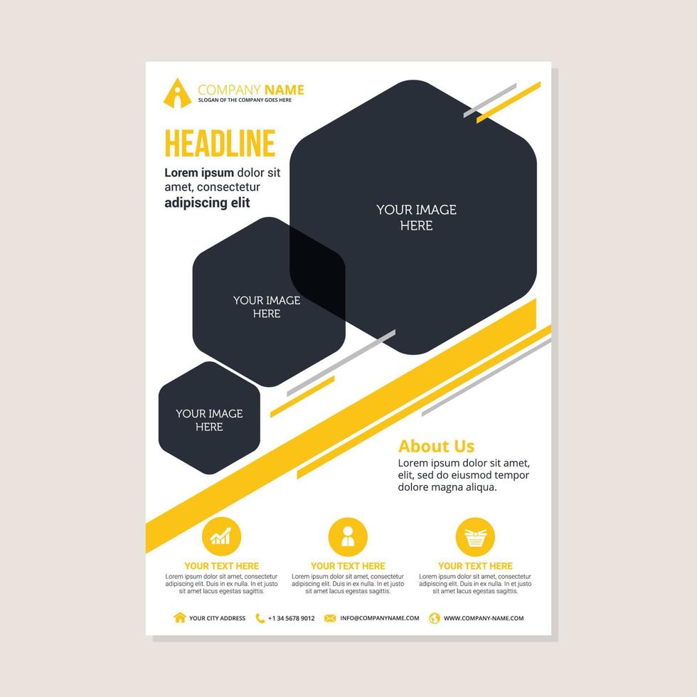 Corporate business annual report brochure flyer design vector