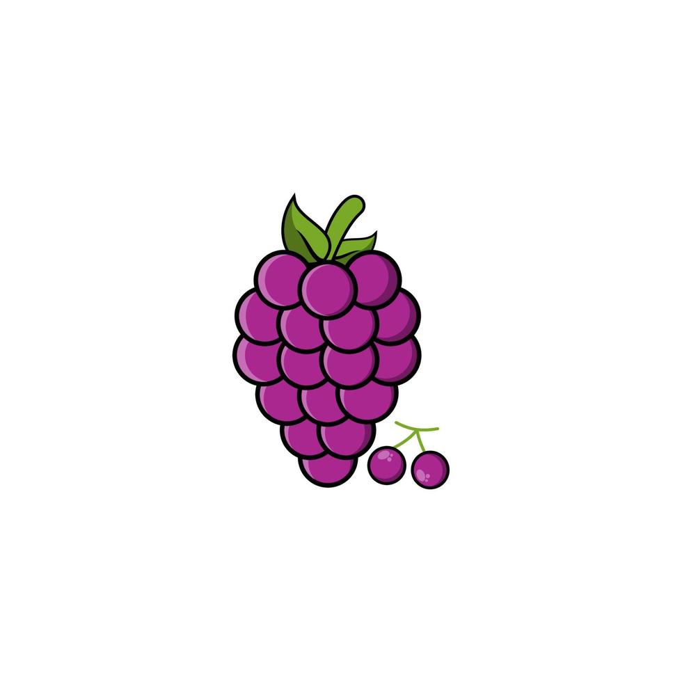 plantillas de diseño de vectores de iconos de frutas de uva sobre fondo blanco
