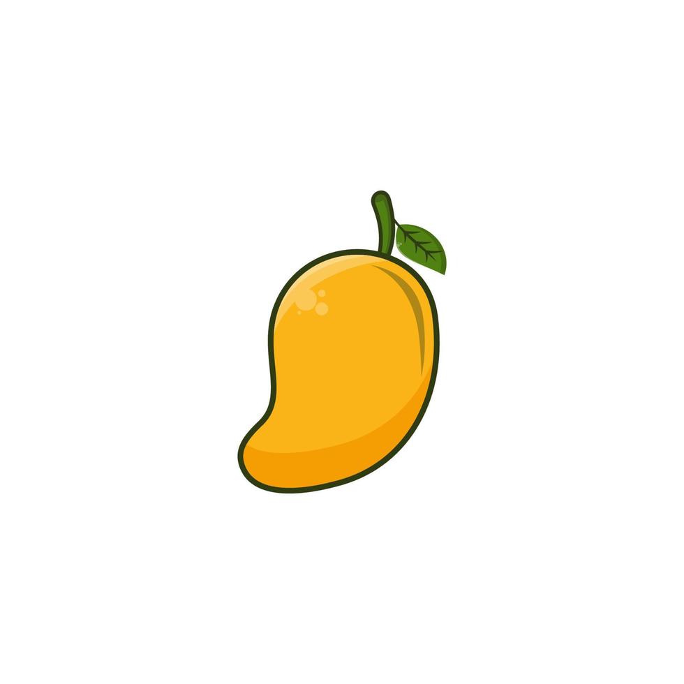 Plantillas de diseño de vectores de iconos de frutas de mango aisladas en fondo blanco