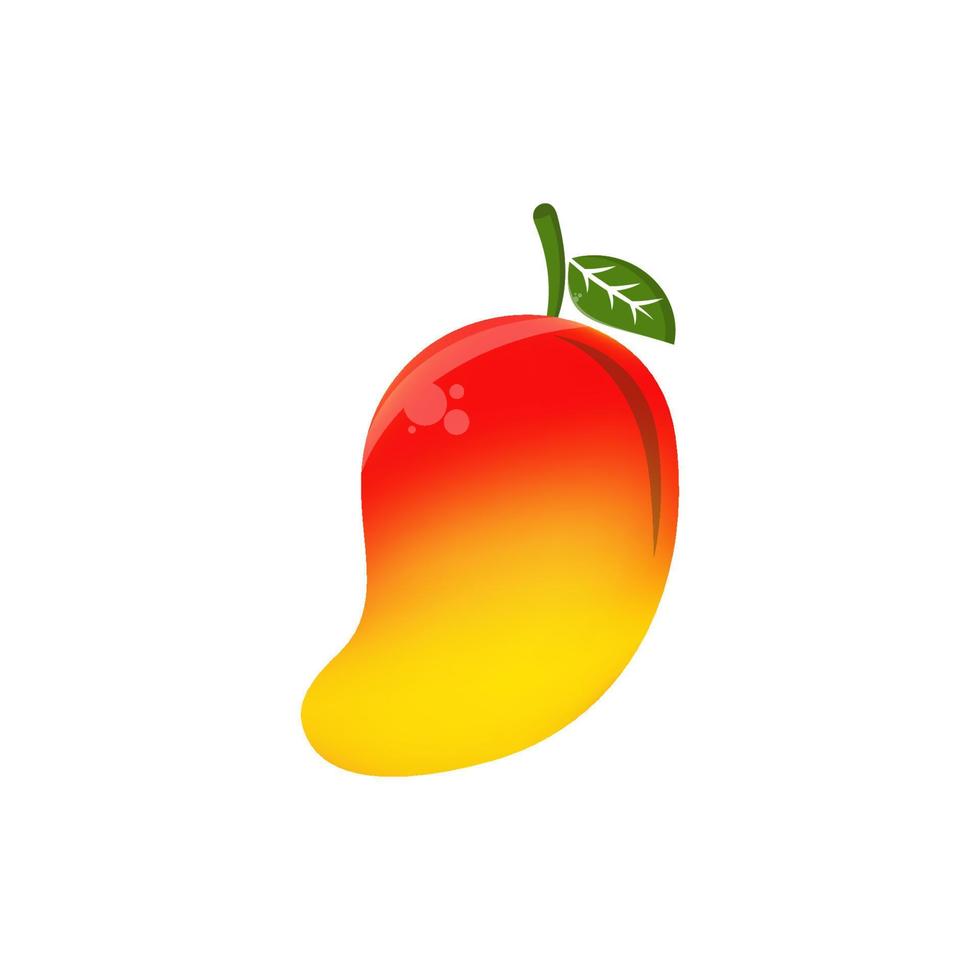 Plantillas de diseño de vectores de iconos de frutas de mango aisladas en fondo blanco