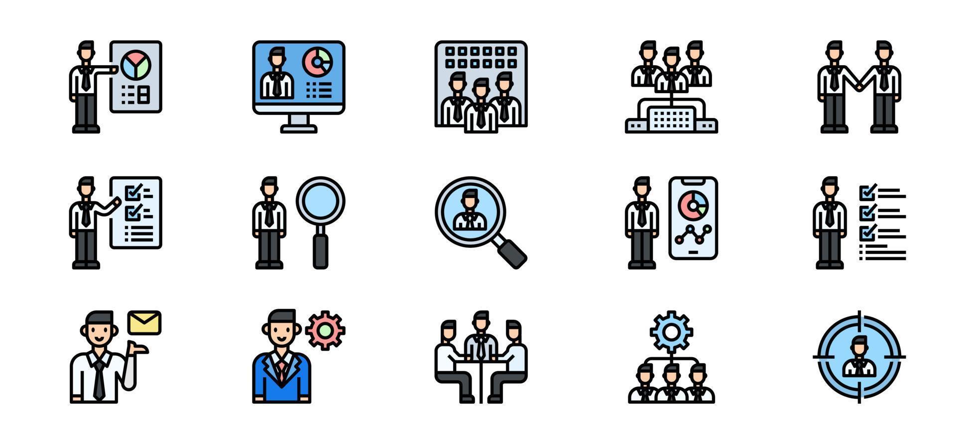 Ilustración de vector de icono de reunión, negocios, reunión, trabajo en equipo