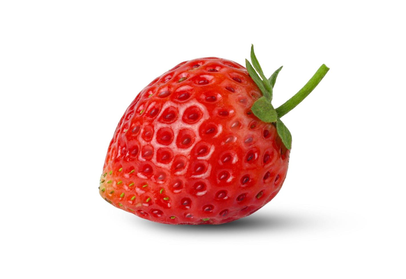 strawberries close up on white background, Strawberry isolated. Strawberries with leaf isolate. photo