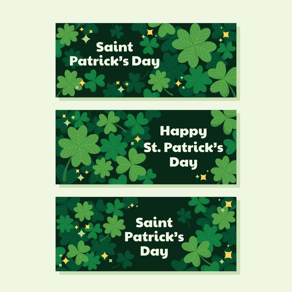 Green Shamrock St Patricks Day Banners vector