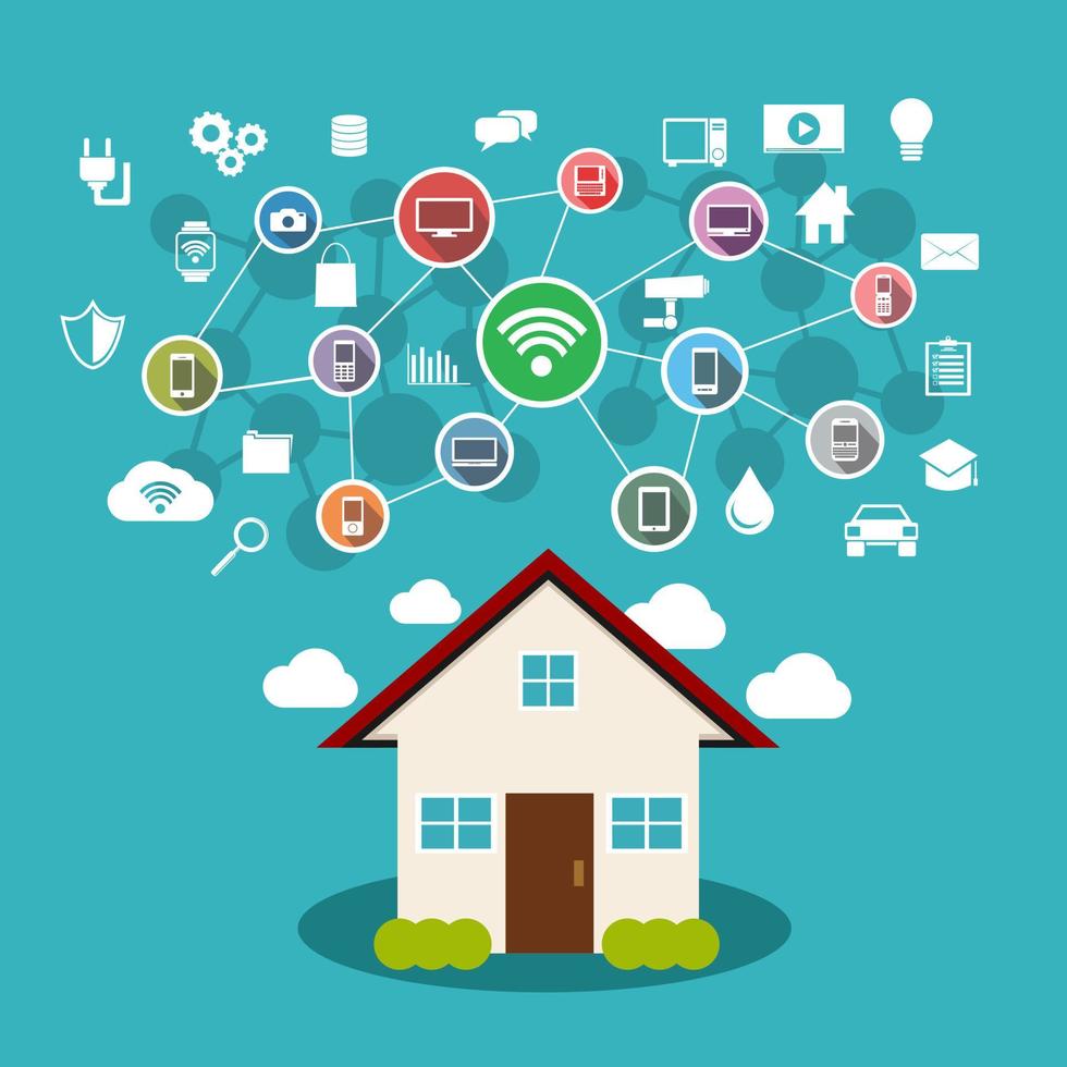 Smart home concept. Internet of things control. vector