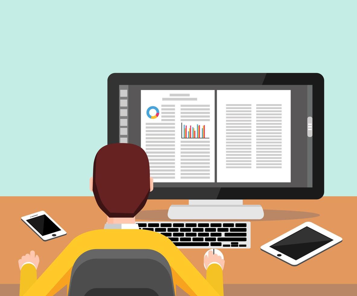 Person typing document on computer. To do job. Studying or working